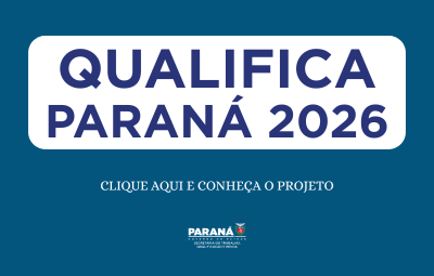 imagem azul com textos de clique aqui e qualifica paraná 2026