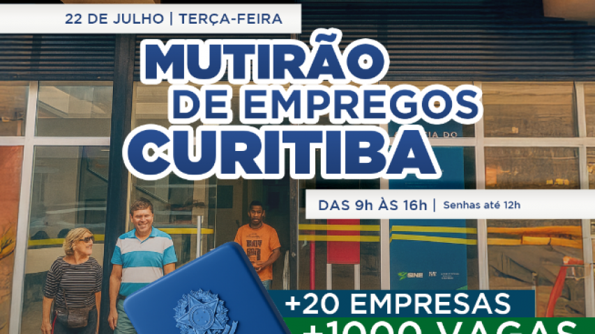 Curitiba terá mais um grande mutirão com mais de 1.000 vagas de emprego na próxima semana